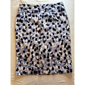 Grace Elements Women’s Blue & White Floral Print Skirt, Zip Closure, Size 10